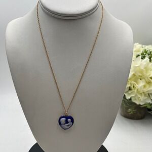 TK Tru-Kay Everlasting Love Mother Child Blue Cameo 14k‎ Gold Filled necklace